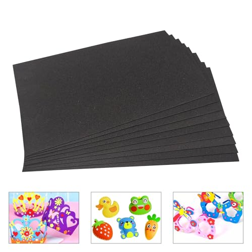 Jtnohx Eva Foam Sheets, 17.78×28.7cm Craft Foam Board, 9 Pcs Colour Eva for Crafts Thin DIY Material for Art and Scrapbooking(Black) - Image 4
