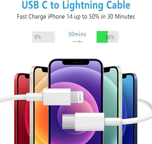 Image of Original USB C to Cable 1m, Charge Cable USB C Fast Charging for 14 /14 plus /14 pro / 14 Pro max /13 /13 mini /13 Pro /13Pro Max /12 /12 mini /12Pro /12 Pro Max /11 /X /XS /XR / 8 Plus, White