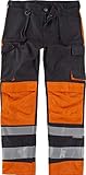 Pantalón de ALTA VISIBILIDAD DE TRIPLE COSTURA combinado y con CINTAS REFLECTANTES. Ideal para el frío.