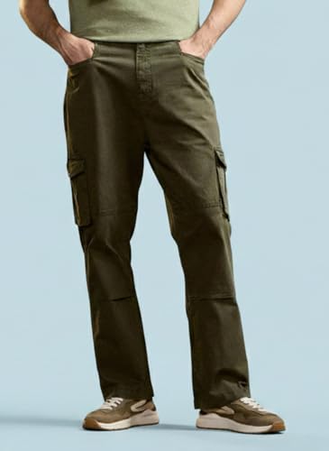 Image of Vogaan Men's Cotton Cargo Pants | Casual Trousers for Men | Comfortable Lower for Men | Breathable Pants with 6 Pockets
