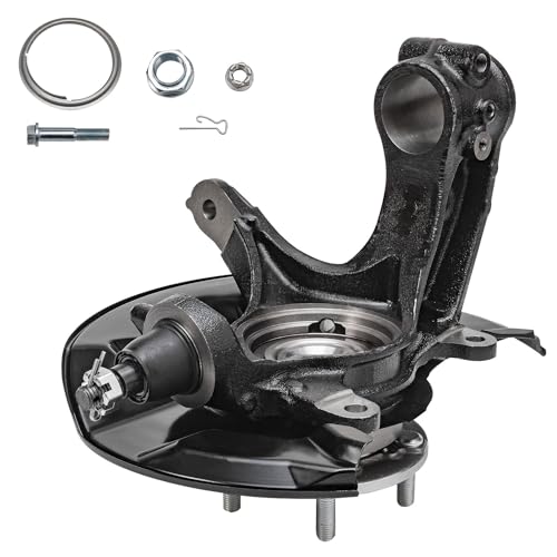 Image of Detroit Axle - Front 4pc Steering Knuckles Kit for 13-16 Honda Accord, 2 Steering Knuckles & Wheel Bearing Hubs 2 Outer Tie Rod Ends 2013 2014 2015 2016 Replacement