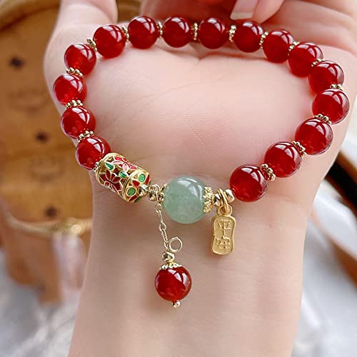 Bracelet agate rouge pour femme, le cadeau de chance idéal pour fille et dame