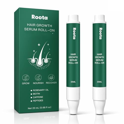 Roota Hair Growth Serum Roll-On Hair Revival Serum Nourishes Scalp for Thicker Healthy Hair for Men & Women 20ml/0.68 fl oz