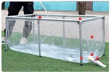 Transparent PVC Fish Pond Liner with Steel Drain Valve - Perfect for Koi, Aquariums & Outdoor Water Gardens, Heavy-Duty, Easy Setup, Durable Garden Decor