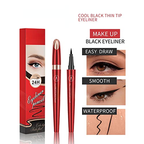 Black Pencil Eyeliner 24-Hour Eye Makeup ,Breakup-Proof And Waterproof Smudge Proof Black Pencil Eyeliner Longwearing With Ultra-Fine Tip 0.1Mm, Easy-To-Apply Liner Pen Brush Quick Drying. #TOP3