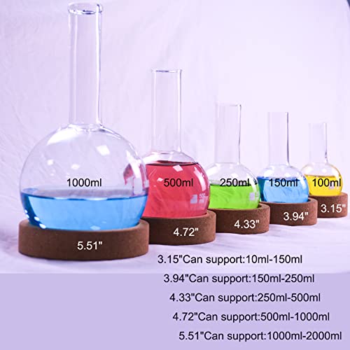 Swones Laboratory Flask Cork Stand - Lab Flask Support Cork Stand,Cork Flask Holder,Mat Ring Holder For Round Bottom Flasks,5 Sizes For 10Ml-2000Ml Flasks (80Mm/3.15In-140Mm/5.51In, 5) #TOP1