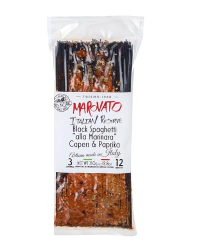 Tiberino Italian One-Pot Meal - Black Spaghetti w/Squid Ink, Capers and Paprika