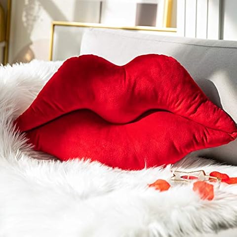 Coussin lèvres rouges Ashler Cover