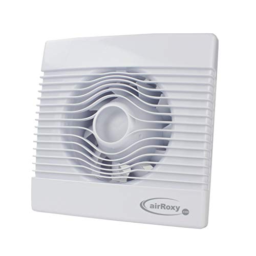 VONLIS Ventilateur de salle de bain à lamelles avec détecteur de mouvement rond carré pour évacuation d'air Surf Ø 150 mm Interrupteur à tirette