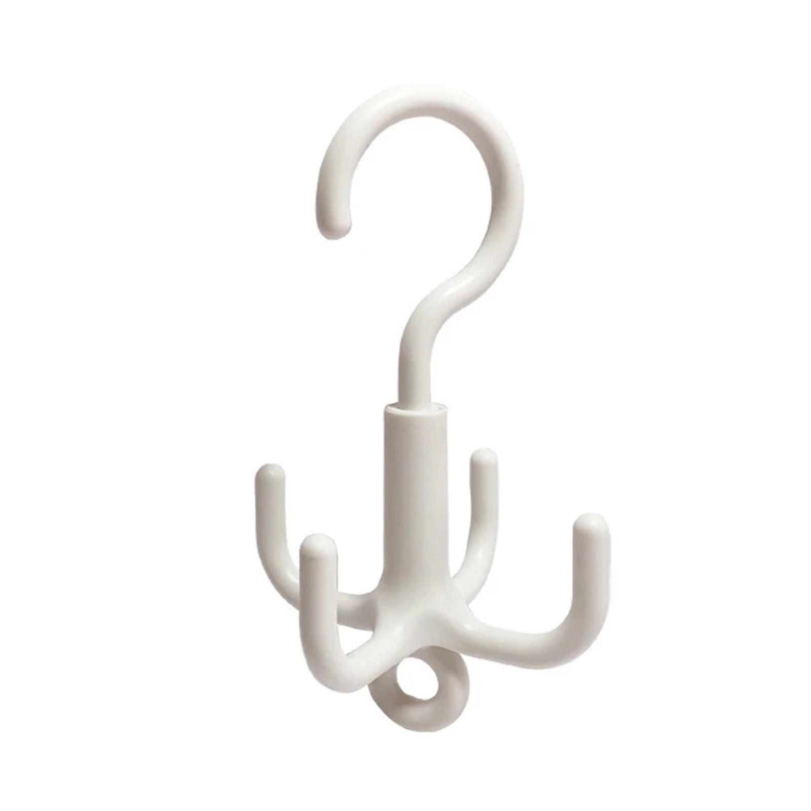YCENJEPSAZ 1PC Multifunctional Rotating Clothes Hook Punch Free 4-Claw Rotation Wardrobe Coat Hanger Belt Organizer Scarf Storage Rack(White)