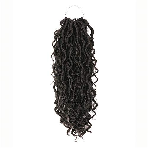 LEVITA River Goddess Locs Crochet Hair 14 Inch 6 Packs Pre-looped Soft Wavy Curly Faux Locs Crochet Hair Synthetic Twist Braiding Hair Extensions Bohemian Fauxs Loc (1B)
