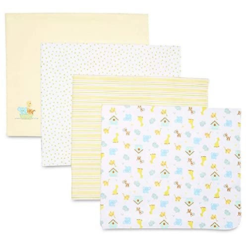 Image of Spasilk Baby 4 Pack 100% Cotton Flannel Receiving Blanket