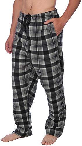Active Club Men's PJ Pajama Fleece Lounge Plaid Bottoms Pants Microfleece (Single or 3 Pack), Set B/2X