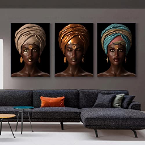 Toile peinture mur art femme africaine déco salon 30x45cm