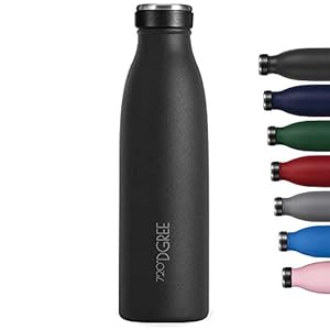 720°DGREE Roestvrijstalen Drinkfles”milkyBottle” – 350ml, 500ml, 750ml, 1L – BPA-Free, Lekvrij zelfs met koolzuur – Thermosfles, Vacuümkolf voor Sport, Kinderen, School, Fitness, Outdoor, Camping