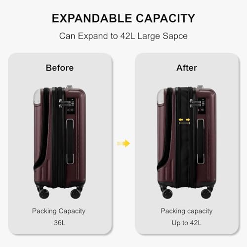 Valise cabine extensible LEVEL8 rose 55cm avec compartiment PC et 4 organiseurs - 4