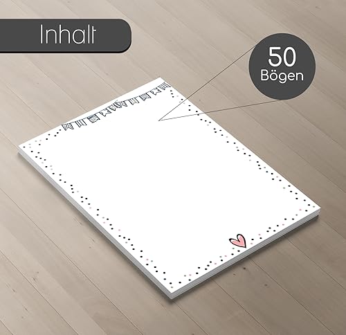 Set di carta da lettere con coriandoli, 50 fogli