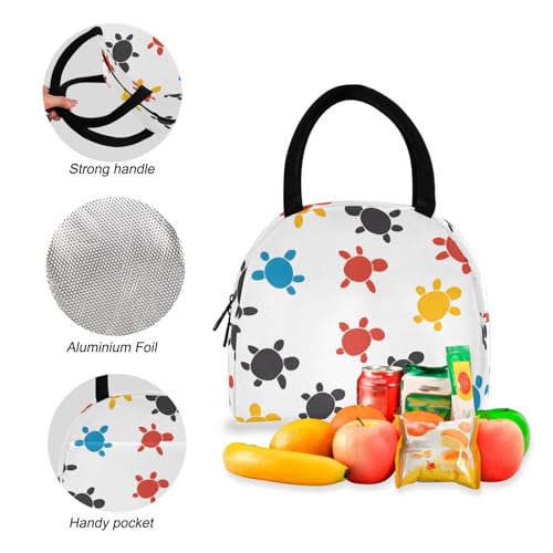 Backpack Lunch Bag Set Cartoon Sea Turtle Print, Big Storage Travel Backpacks with Insulated Lunch Box for Office Hiking Picnic4