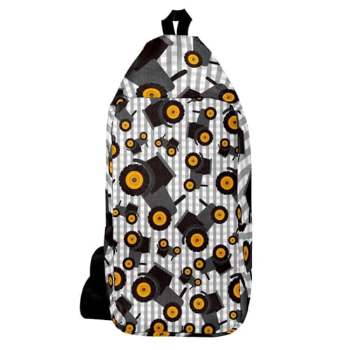 Sac à dos à bandoulière tracteur multicolore pour randonnée et voyage léger
