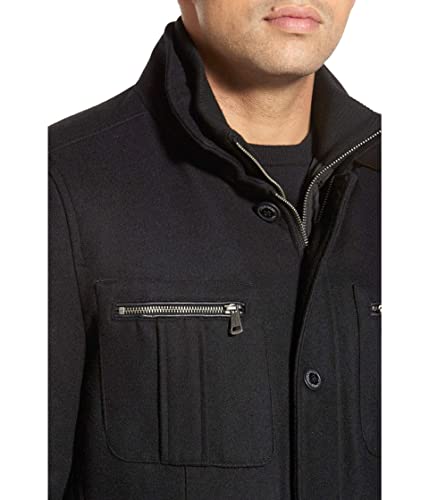 Cole Haan Signature Men's Wool Melton Coat with Nylon Bib4
