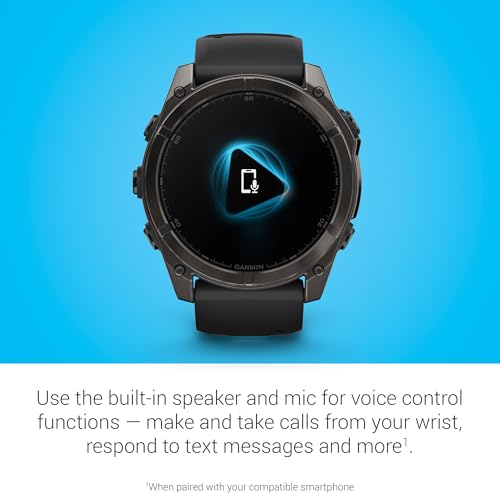 Image of Garmin Fenix 8, 51mm, AMOLED, Sapphire, Smartwatch, Carbon Gray Titanium with Black /Pebble Gray Silicone Band