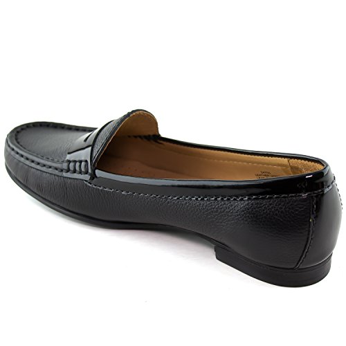 Image of Womens Casual Genuine Leather Comfortable Lightweight Driving Moaccasins Classic Fashion Penny Slip On Ladies Driving Loafer Flat Shoes