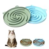Antischlingnapf Katze,Cat Bowl 2 Stück Anti Schling Katzen Napf,Leckmatte Hund mit Großem Saugnapf, Schleckmatte Katze für Nassfutter und Trockenfutter