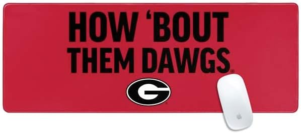 Skinit Large Gaming Mouse Pad - Officially Licensed How Bout Them Dawgs Design with Stitched Edges, Waterproof, Non-Slip Rubber Base, Desk Mat for Keyboard & Mouse, 31.5" x 11.8" inches