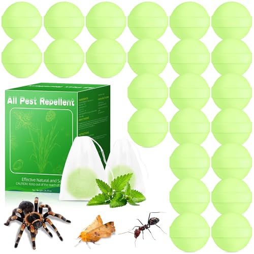 Yineaae Spinnenabwehr, 24 Stück Natürliches Pfefferminzöl Lebensmittelmotten Falle, Schädlingsbekämpfung für Drinnen und Draußen, Vertreibt Mäuse, Spinnen, Motten, Wespen, Ameisen