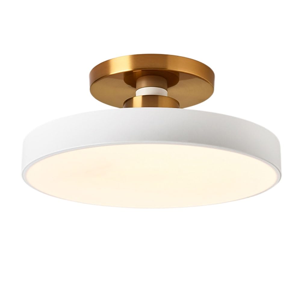 JXYDJH Semi Flush Mount Ceiling Black 36W Bedroom Ceiling Lamps Nordic Style Cloakroom LED Light Fixtures Hardwired - Dimmable Circle Close to Ceiling Lighting for Kitchen, Bathroom, Dining 1-Pack