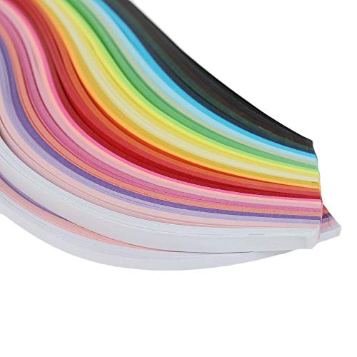 TXIN 1300 Quilling Paper Strips 5mm, 26 Colors Quill Paper Quilling Kit for Beginners Professional Handmade DIY Art Craft