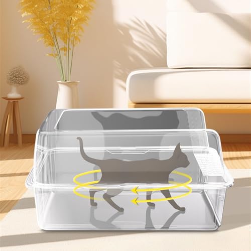Caja de arena para gatos de acero inoxidable con lados altos miniatura 7