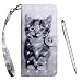 Produktbild TOUCASA für Samsung Galaxy A51 Hülle, Handyhülle Brieftasche PU Leder Flip [3D] Case Magnetverschluss Handytasche Klapphülle Tasche Lederhülle Schutzhülle (Katze)