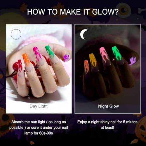 Set de Esmaltes en Gel Fluorescentes Glow in The Dark 6 Piezas miniatura 6
