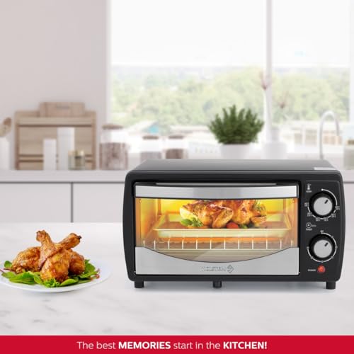 Holstein Housewares 4 Slice Countertop Toaster Oven with 60 Minute Timer Includes Pan and Wire Rack, Perfect for Baking, Broiling, and Toasting Compact Design in Sleek Black for Convenient Kitchen Use - Thumbnail 7