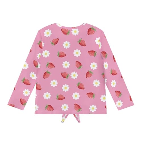 Girls Long Sleeve Shirt Casual Loose Crewneck Tee Shirts Blouse Cute Tie Knot Front Tops for Kids 5-12 Years Old2