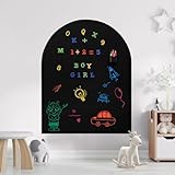 Large 44x35 Inches Magnetic Wall Decal for Kids – Upgraded Strong Adhesive, Thickened Iron Layer, Self-Adhesive Magnetic Chalkboard for Wall, Wallpaper for Home Decor & Kids Playroom (Black)