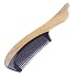 Breezelike No Static Black Buffalo Horn Comb with Fishtail Sandalwood Handle