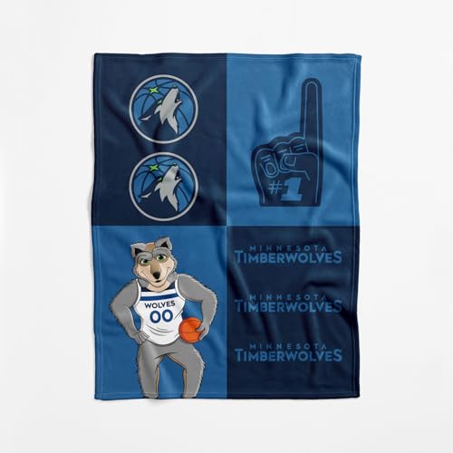 NBA Minnesota Timberwolves Officially Licensed Baby Swaddle Blanket, 40 x 50 in, Soft Lightweight Polyester, Domino Design