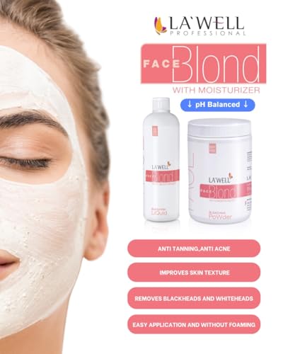 Image of LA`WELL Face Blond Powder 125G & Liquid 450ML Combo Bleach for Face