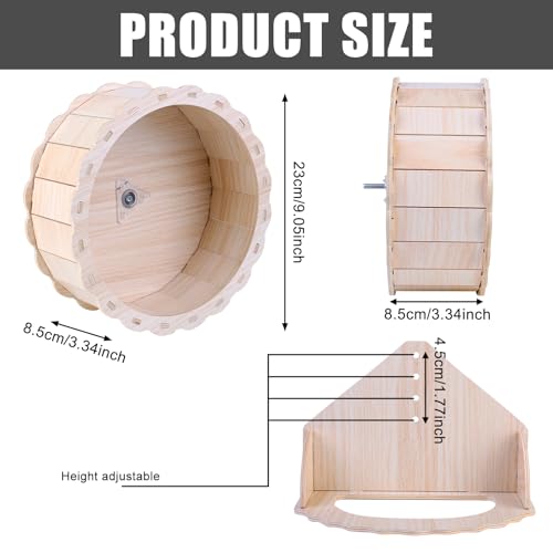 Hamsterrad aus Holz ø23cm, Holzlaufrad, Holz Laufrad Hamster Leise Laufrad Hamster Hamsterlaufrad für Zwerghamster, Mäuse, Rennmäuse, oder Andere Kleine Haustiere