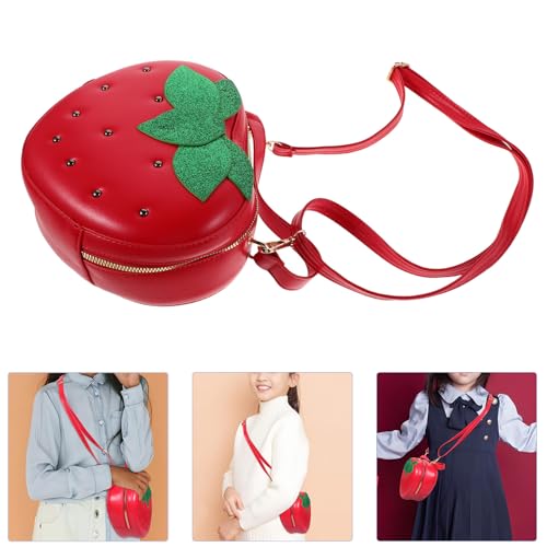 Bolso bandolera de fresa de poliuretano con diseño infantil kawaii 6
