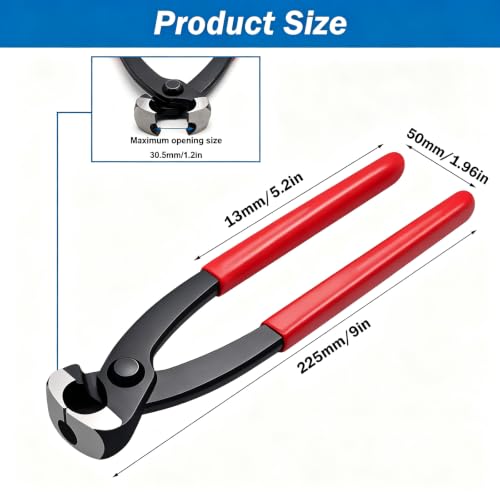 Image of Ear Clamp Pliers 9 Inch Front and Side Jaw Hose Clamp Crimping Tool Carbon Steel Pinch Clamp Pliers Install Remove Clamp Nail Puller Tool for repairing pipes, fuel lines