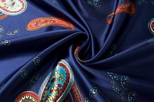 Image of 35 inch Men's Silk Cowboy Scarf - Oversized Western Bandana Neckwear, Large Square Scarf with Gift Packaging