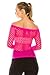 Kurve Stretchy Fishnet Long Sleeve Top, UV Protective Fabric, Rated UPF 50+ (Made with Love in The USA), Neon Fuschia, Medium/Large