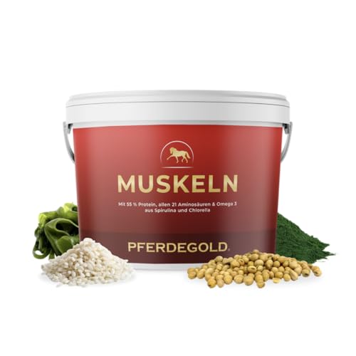 Pferdegold Muskeln 2.0 – Proteinreiche Pferde‑Pellets (>52 % Rohprotein) mit 21 Aminosäuren, Spirulina & Chlorella – ADMR‑konform, dopingfrei (1,5 kg)