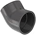 GF Piping Systems PVC Pipe Fitting, 45 Degree Elbow, Schedule 80, Gray, 2" Slip Socket