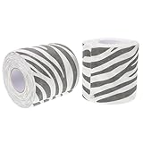 Garneck 2 Stück Selbstklebendes Toilettenpapier Zebra Print mit 3D Haptik Ungebleichtes Papier Lustige Tiermotive für Badezimmerdekoration