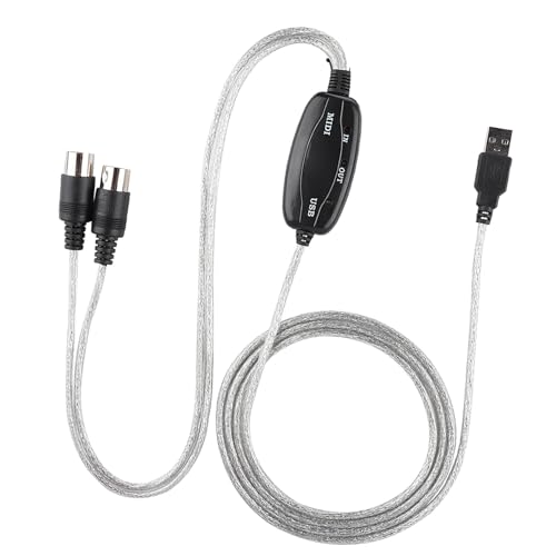 Zunate Przewód Przejściowy MIDI na USB | Kabel USB MIDI do Edycji i Nagrywania Muzyki na Klawiaturze