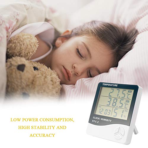 KKmoon HTC-2 interno e externo com tela grande e tela digital medidor de temperatura e umidade calen
